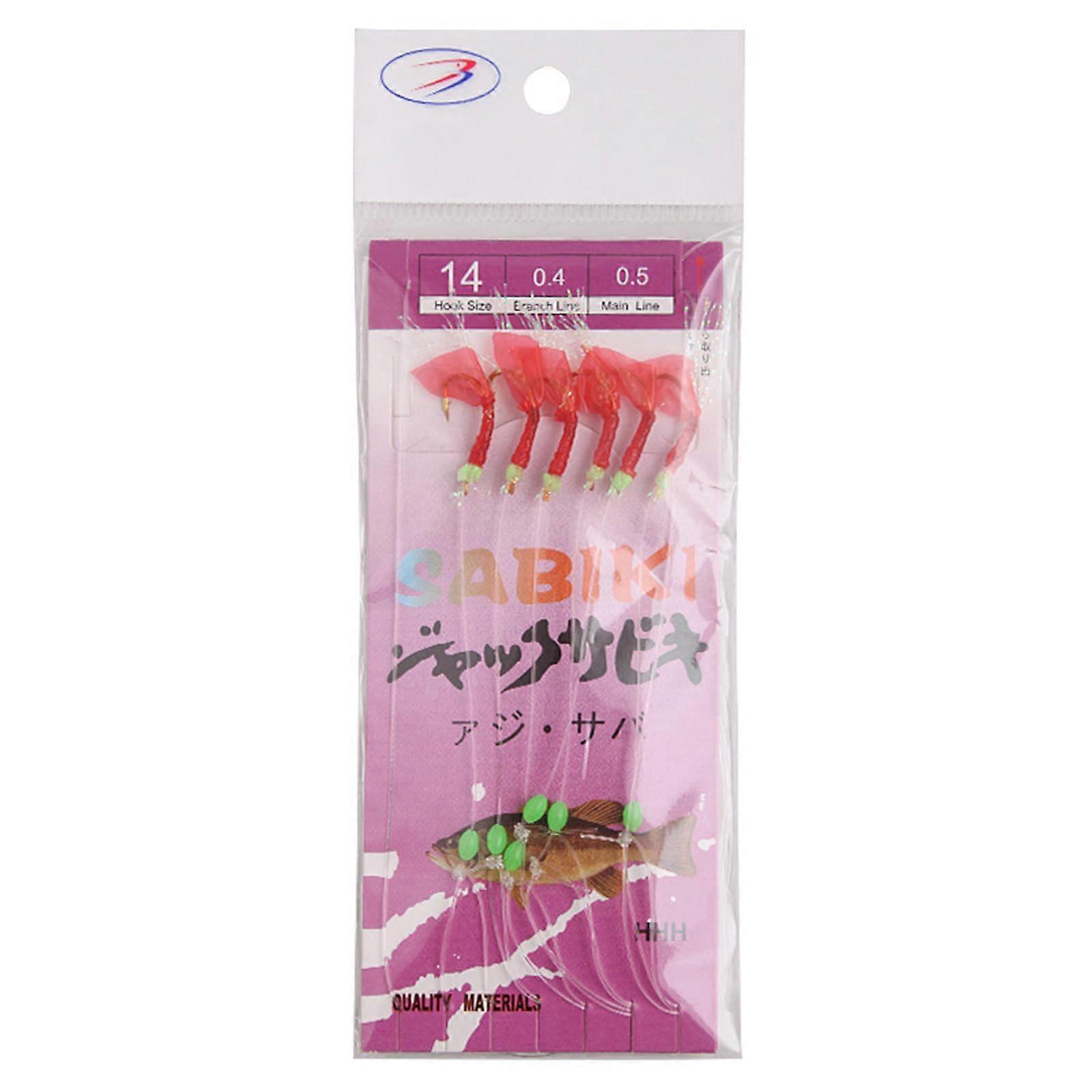 6Pcs Luminously Bean String Hook Artificial Fishing Lures For Sea And Freshwater Luminous Bait Rigs With Tied Hooks