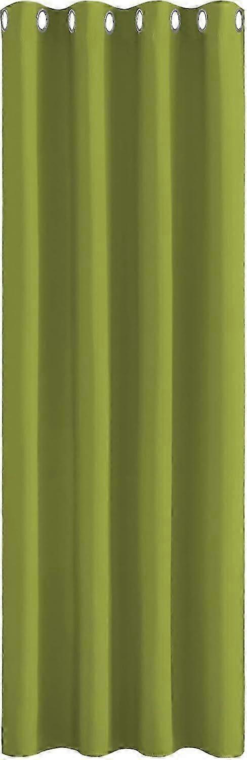 Children's room curtains green - 1 piece H 210 x W 132 cm cold protection curtain front door opaque