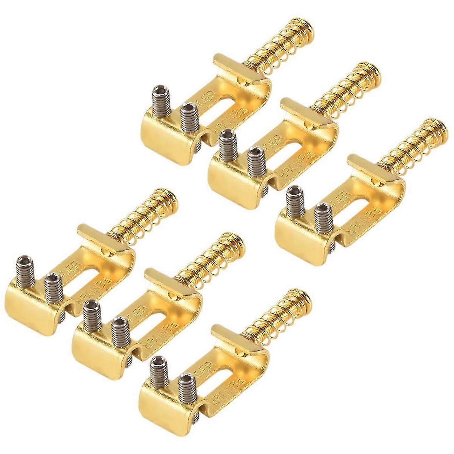 6 Roller Bridge Pull String Code Electric Guitar Saddle Gold