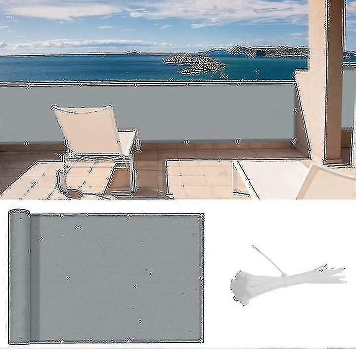 Μπαλκόνι Privacy Screen Προστατέψτε την οθόνη απορρήτου (hdpe) 0.9 X 6m για τον υπαίθριο κήπο με μπαλκόνι, γκρι