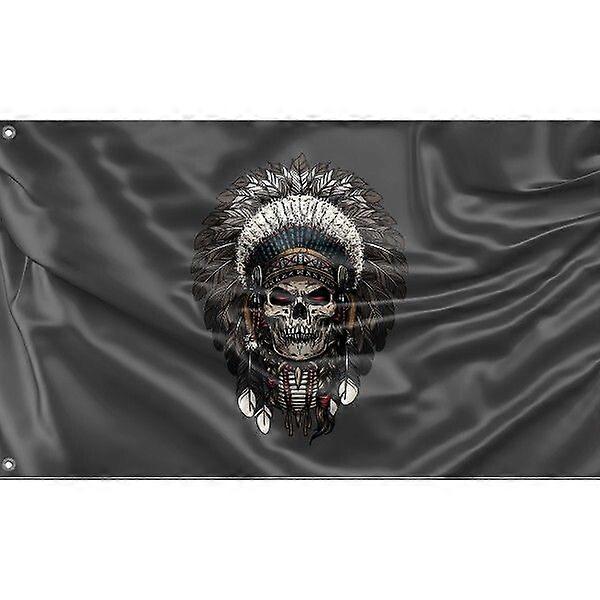Indian Chieftain Skull Flag L1186