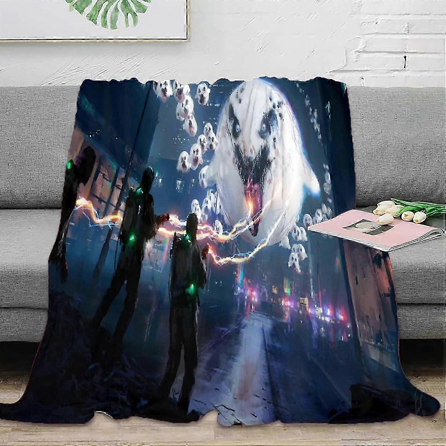 2025 Home Blanket Große 3D Ghostbusters Thema Flanell Fleece Throw Decke Herbst / Winter Decken Super Soft Throw Warme Gemütliche PlüschdeckenSXCD-338