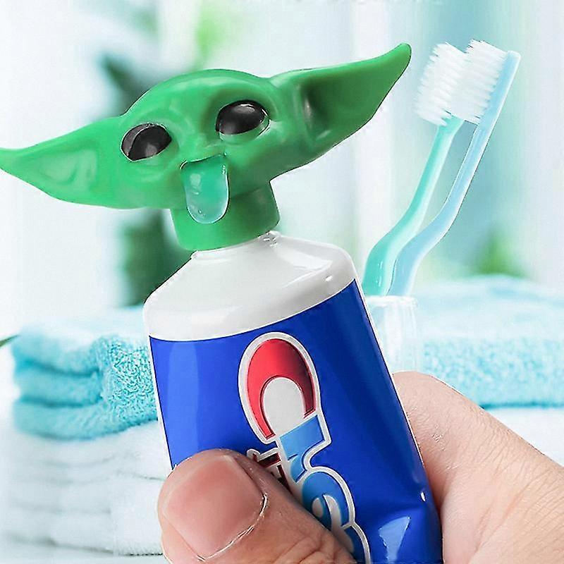 Toothpaste Dispenser Cap for Kids with Fun Yoda Design from The Mandalorian Theme