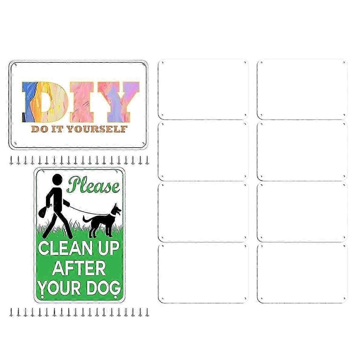 10 Pack 8inchx12inch Sublimation Metal Sign Blanks with Screws