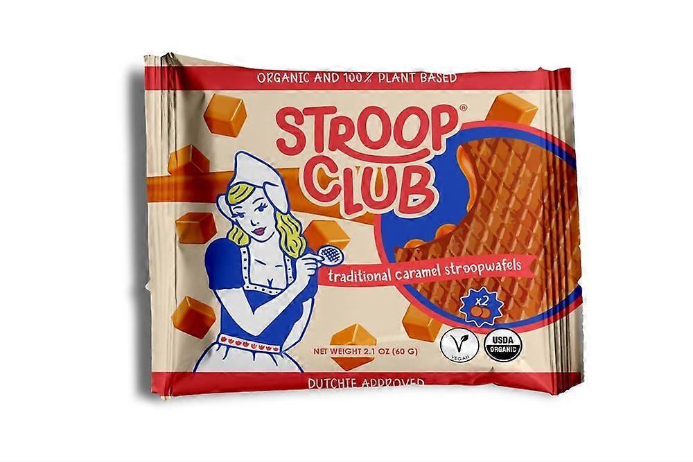 Stroop Club Hagyományos Karamell Növényi Alapú Stroopwafel 2 db-os csomag 60g - 12 Csomag