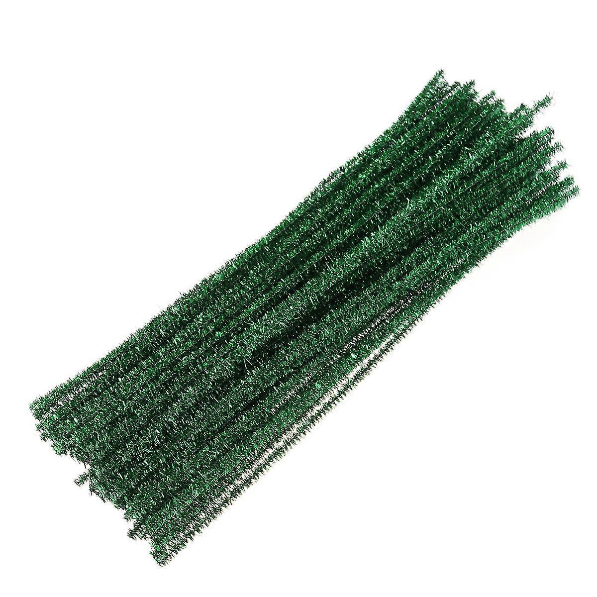 Gold Glitter Twisted Stems for DIY Toys 100Pcs Green Decoration