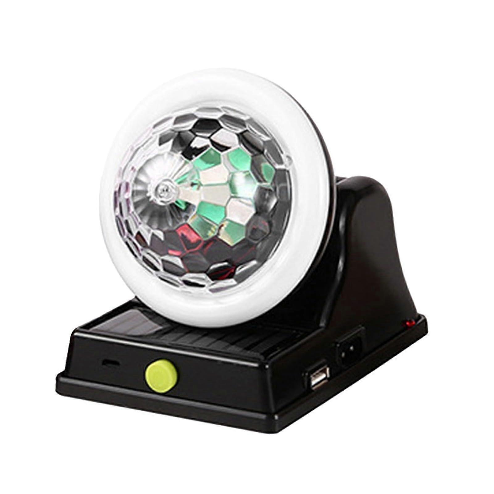 Solar Powered RGB Color Changing Sphere Light USB Rechargeable Floor Lamp BK1 One Size KTV Bar Living Room