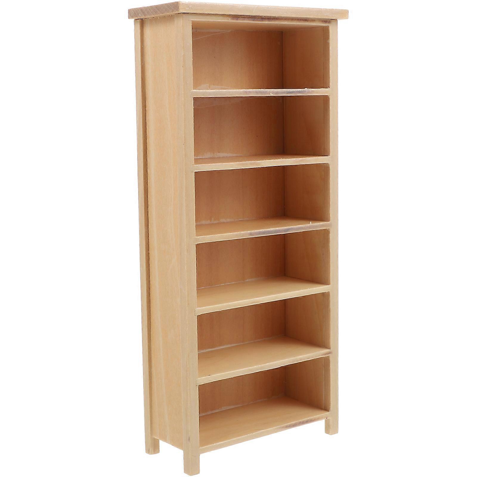 Miniature Furniture Dollhouse Bookshelf for Kids Play 3Pcs Wooden Shelf