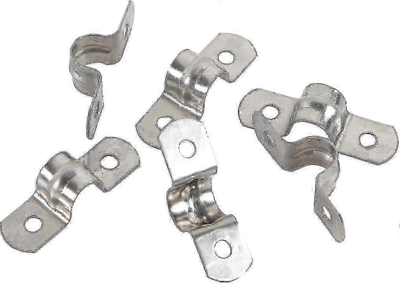 20 قطعة 10 مم حزام الأنابيب المشبك 304 مقاطع أنابيب الفولاذ المقاوم للصدأ اثنين من ثقب أنبوب حزام التوتر مقاطع U- أنبوب المشبك مقاطع السرج ربط حلقة خرطوم بطاقة المشبك