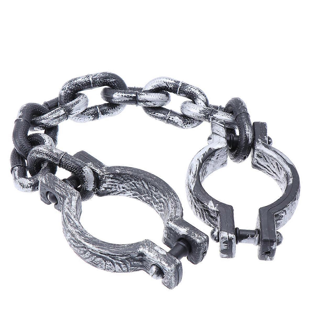 Simulation Handcuffs for Halloween Trick Props Plastic Roleplay Shackle