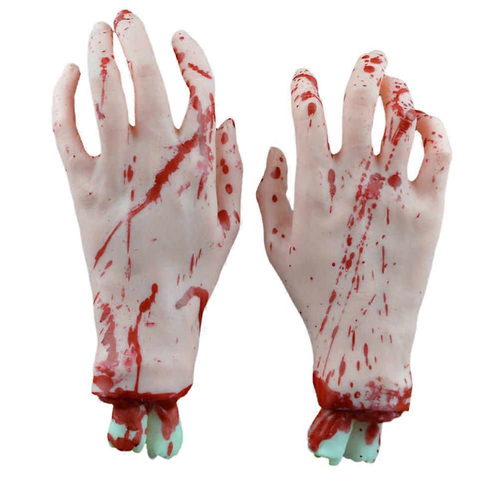 Fake Human Severed Hands And Feet Set Designed For Halloween Parties And Stage Shows Available In 4 Pcs