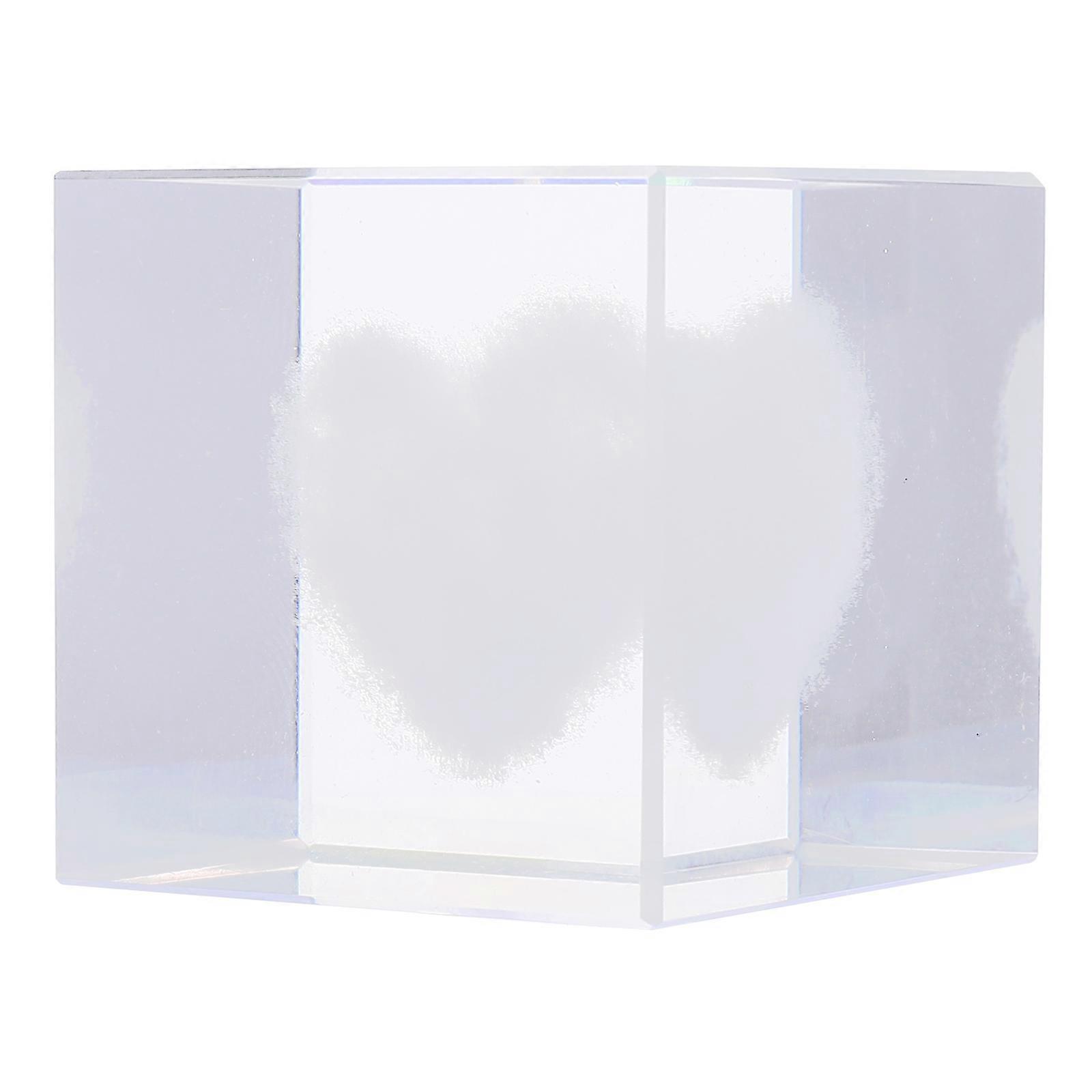 Heart Cloud Paperweight Crystal Cube for Decor Transparent Crystal