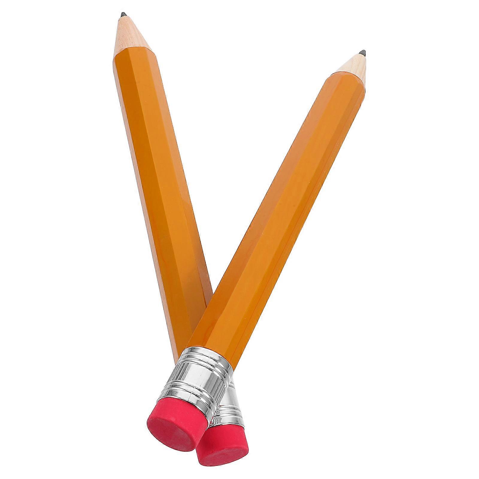 Large Pencil Giant Wooden Pencil with Cap and Eraser for Kids 8Pcs Set