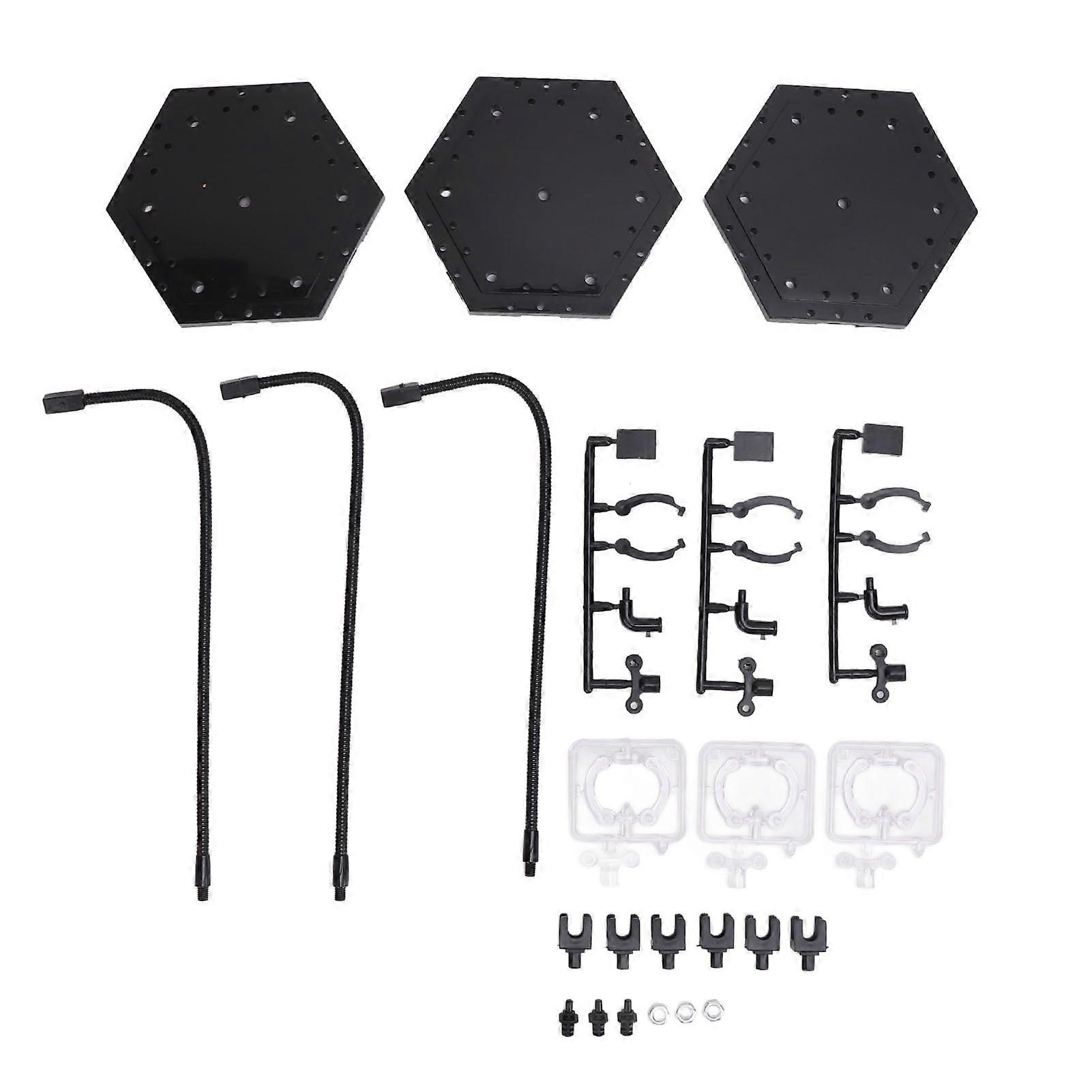 3 Pack Action Figure Stand ABS Stainless Steel Bendable Doll Figure Support Display Holder Base for 6 Inch Models Black