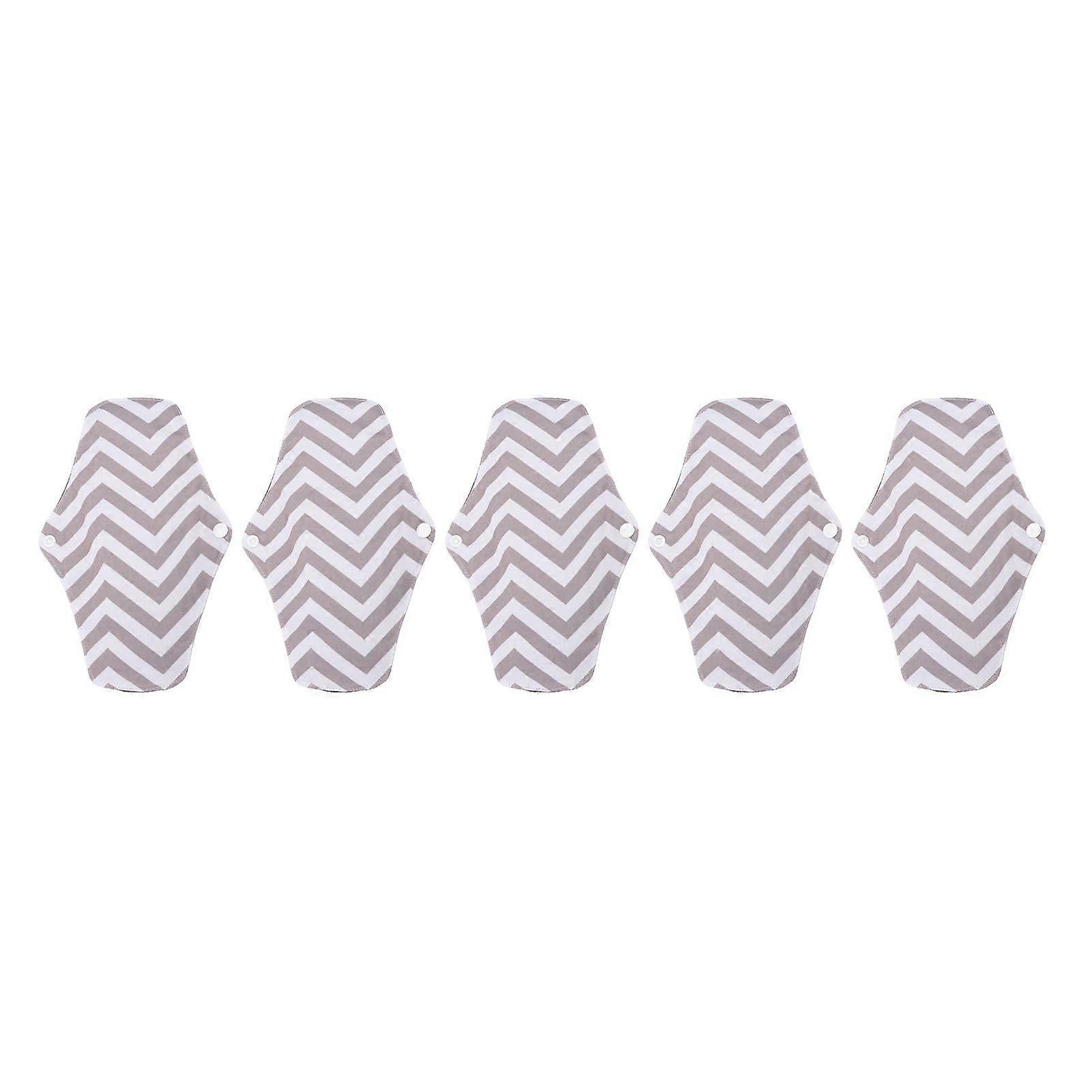 5pcs M Washable Sanitary Pads No Splicing Printed Waterproof Reusable Panty Liner for Daily Use Pregnancy B26
