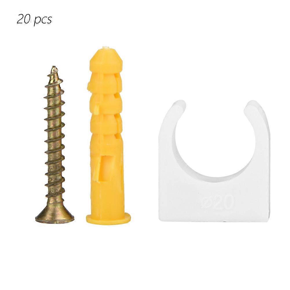 Colliers de serrage en U pour tuyaux d'eau, 20 pièces, 16/20/25/32 mm, clips fixes avec vis (20 mm)