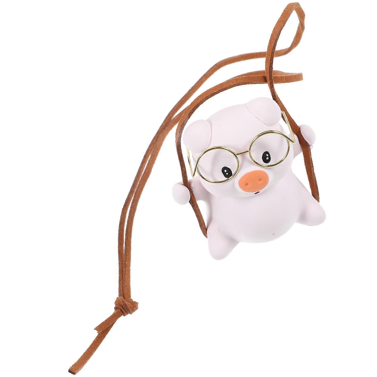 Plaster Pig Hanging Pendant for Car Interior Decoration 4Pcs