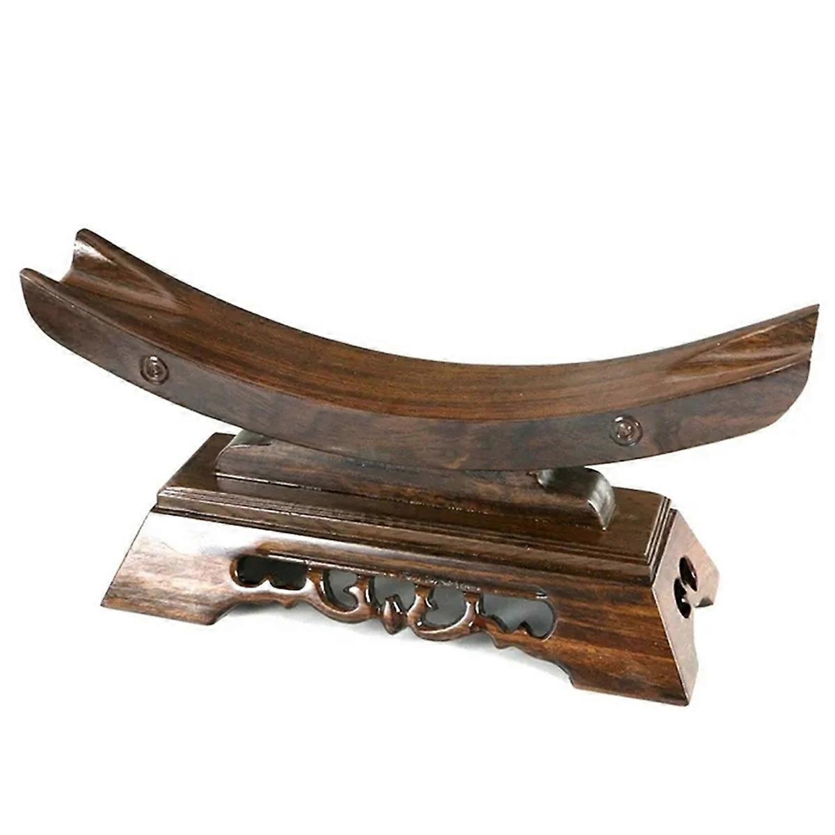 Stand Solid Wood Display Samurai Holder Stand Home Decor Craft 19x5.5x10CM