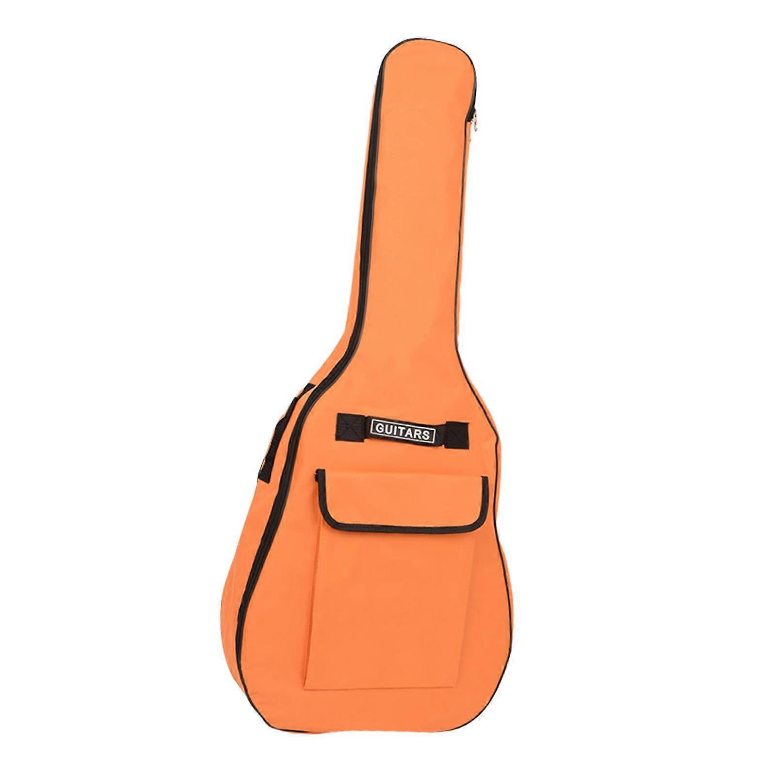 STARTIST Guitar Bag Backpack Large Pockets, Portable 5mm Thick Padding Guitar Gig Bag Double Straps for Capo Tuner Strings Music files orange