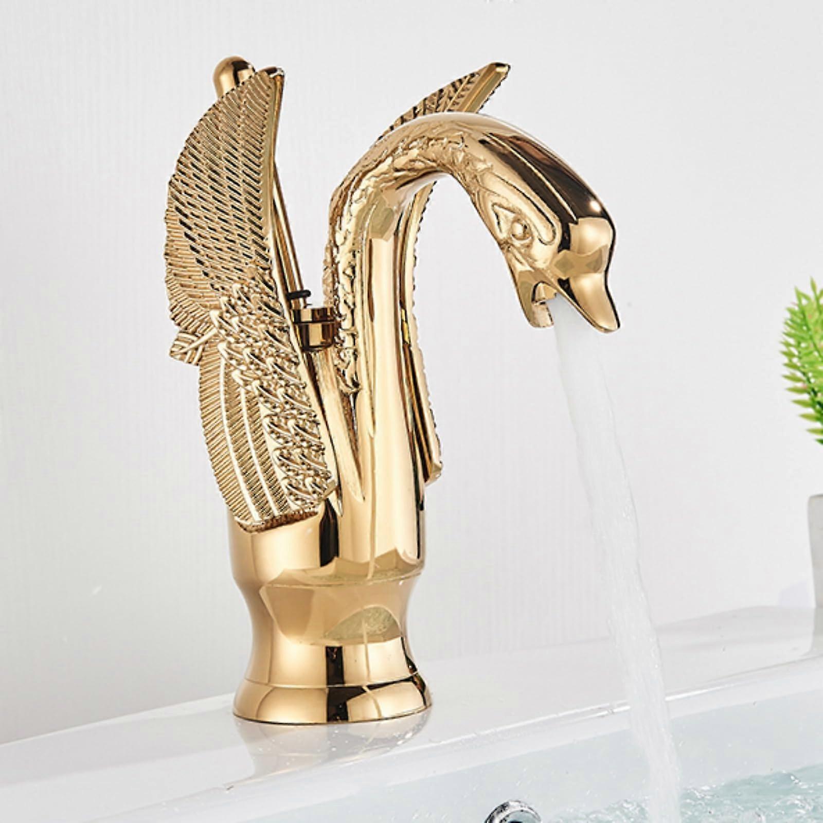 Golden Faucet SingleHandle Bathroom Sink Faucet Mixer Washbasin Taps Golden Finish
