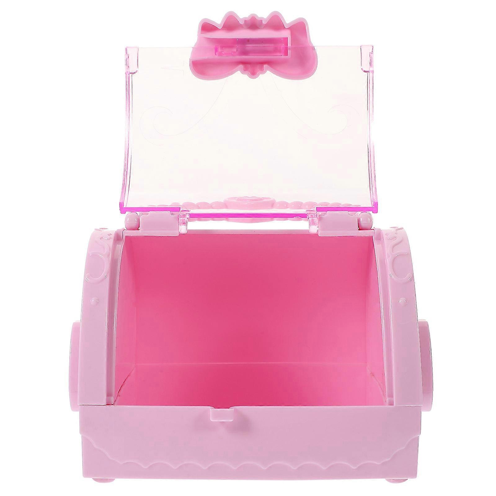 4Pcs Plastic Pirate Keepsake Box for Storage Use Cute Pink Treasure Chest