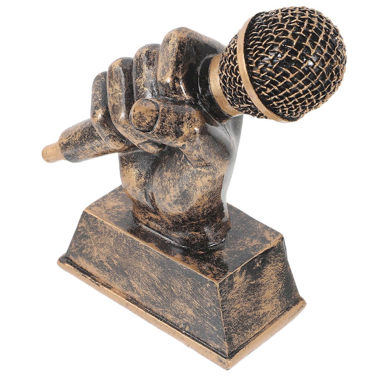 Microphone Trophy Resin Sculpture for Singing Competition 5Pcs Set