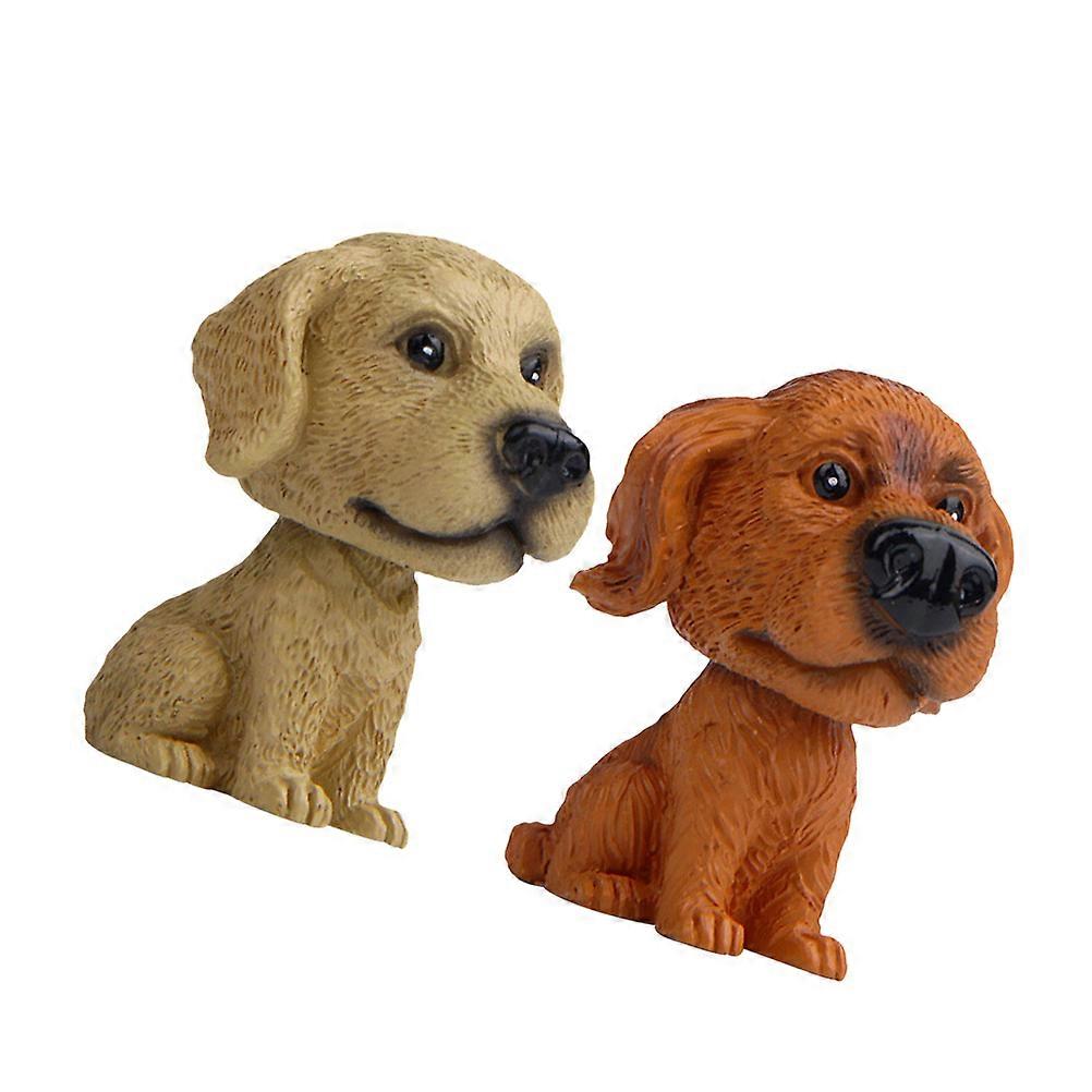 Assorted Color Bobblehead Dog Model for Car Dashboard Decoration 2Pcs