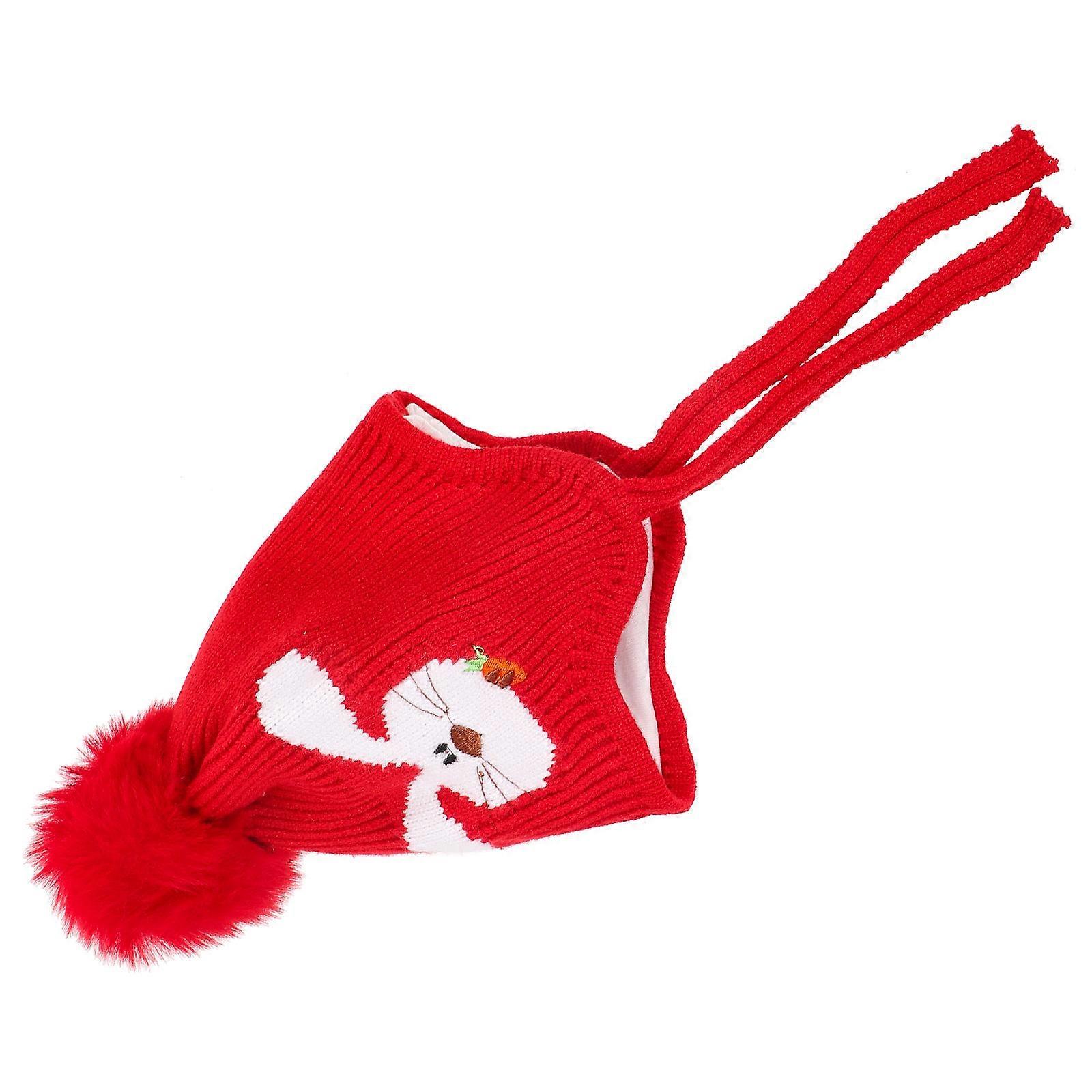 Christmas Woolen Hat for Baby 2Pcs Knitted Warm Hat with Patterned Design