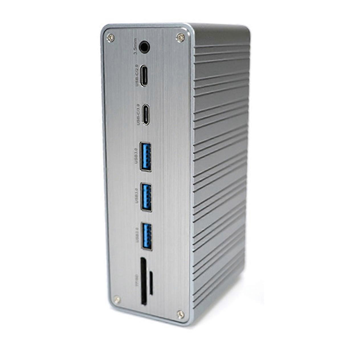 USB-C 3.0 Hub Docking Station 13 in 1 Desktop Multi-Interface Expansion Dock with 100W PD Charging SD TF Card Reader