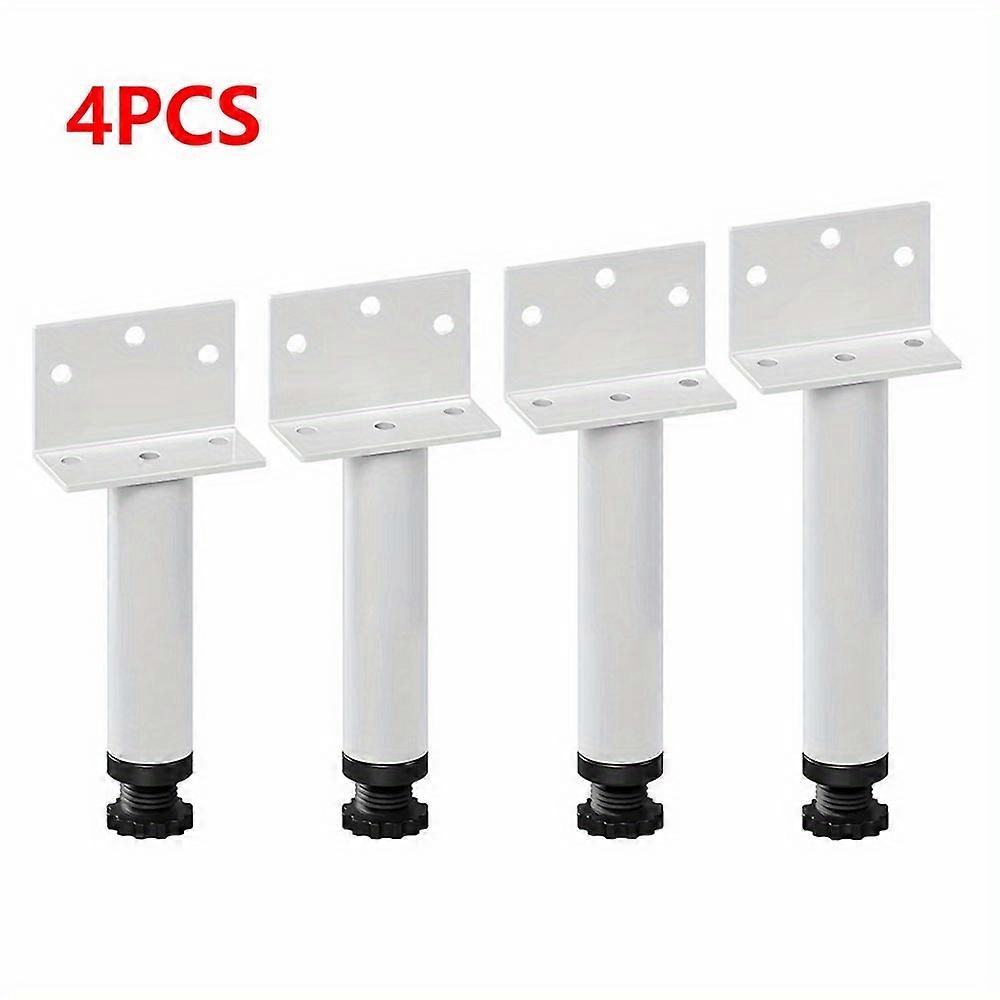 Adjustable Metal Furniture Legs - Polished Finish, Round Shape, Bottom Adjustable for Sofa & Cabinet Stability, No Power Needed