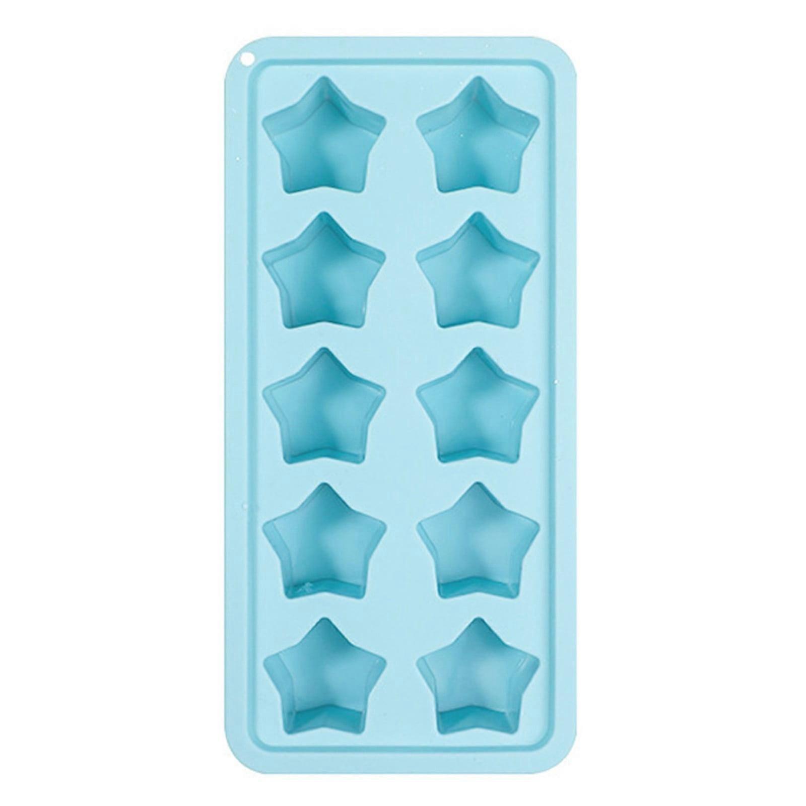 Two Silicone Star Shaped Ice Block With 10 Easy To Demold Ice Plates Water Sky Blue Five Pointed Star Ice Holiday Ice Grids