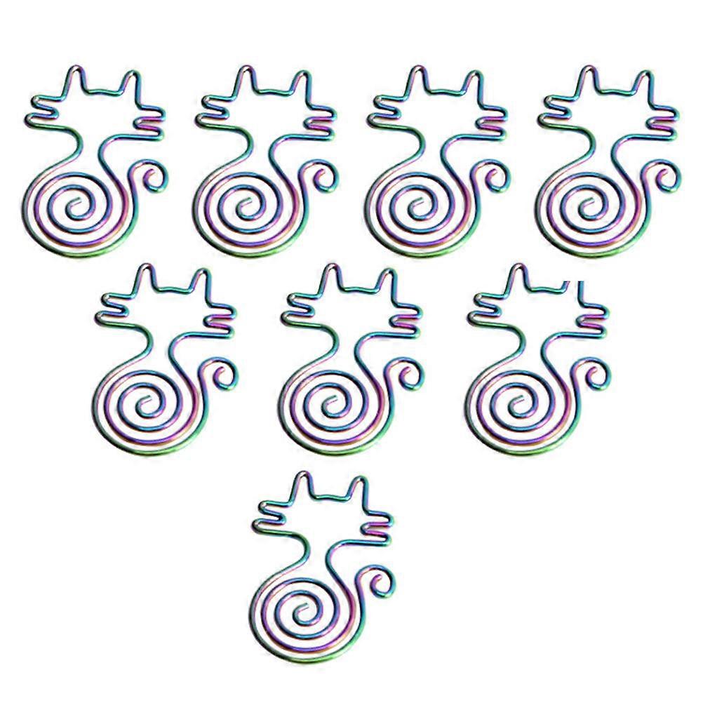 Cat Shaped Bookmark Clips Cat Design Paper Clips Assorted Color Office Use Students Professionals 8Pcs