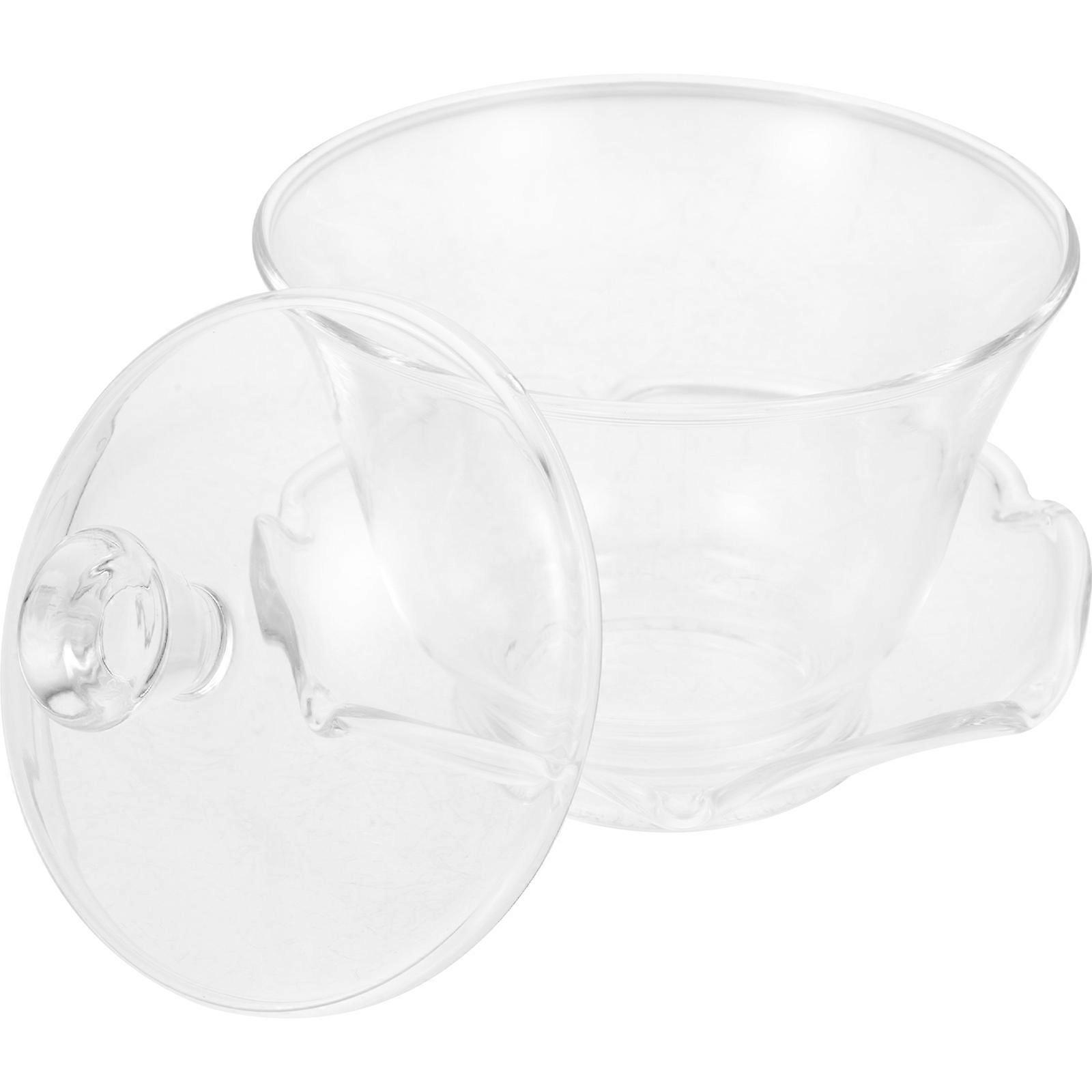 Kung Fu Tea Cup 1Set Transparent Glass Practical Tea Bowl with Easy Clean Design for Home Use