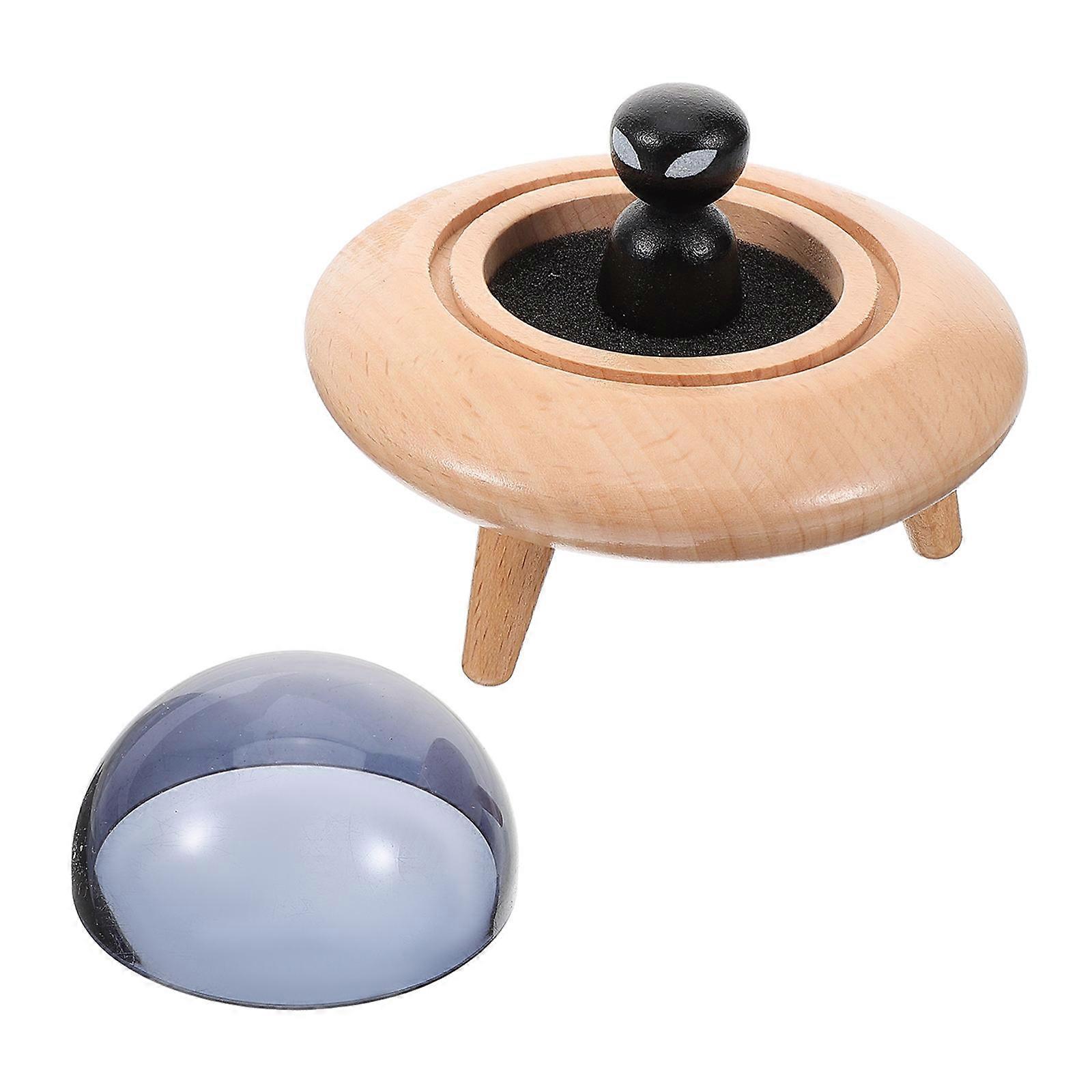 Childhood Memory Preservation Storage Box For Baby Teeth In Spaceship Shape 4Pcs Wooden Keepsake Container