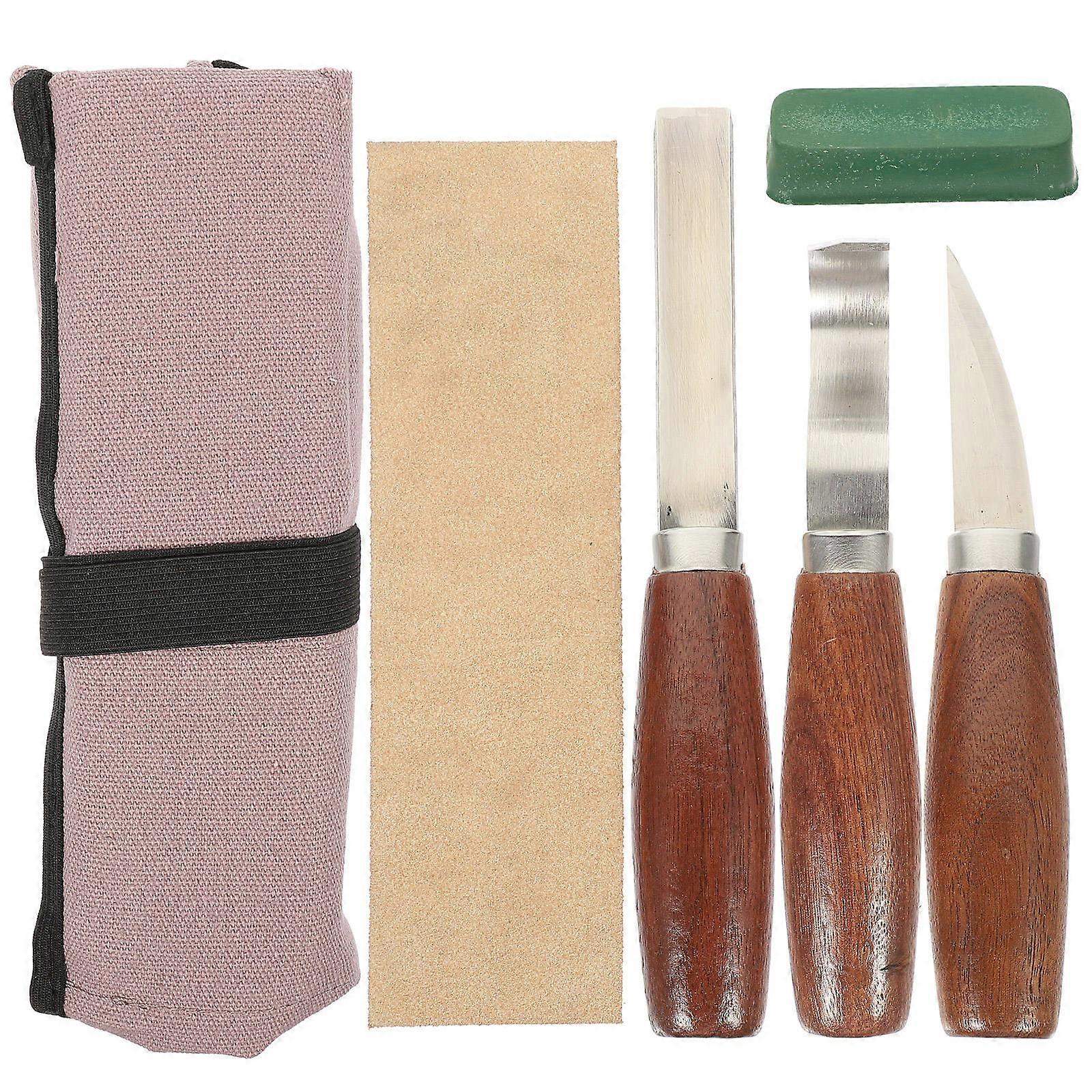 Woodworking Carving Set Ergonomic Handle Premium Design Assorted Color 1 Set for Wood Carving DIY Projects