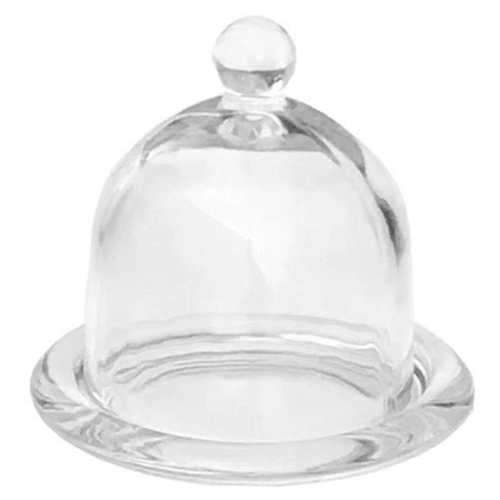 Clear Cake Stand with Dome for Storage 2Pcs Glass Cake Display Trays