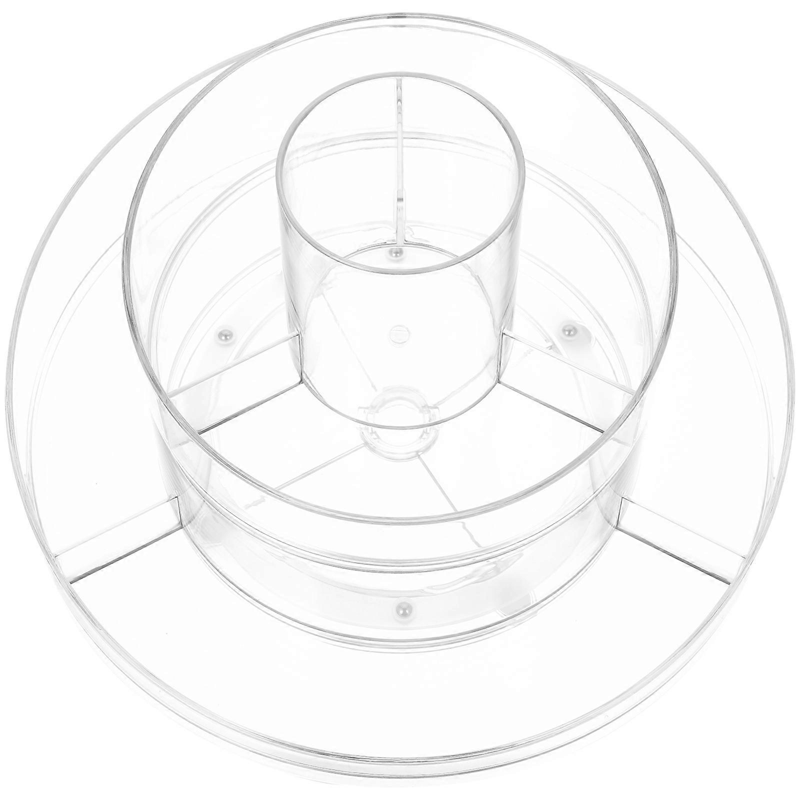 Rotatable Makeup Container Desktop Cosmetics Stand for Storage 2Pcs Transparent Units