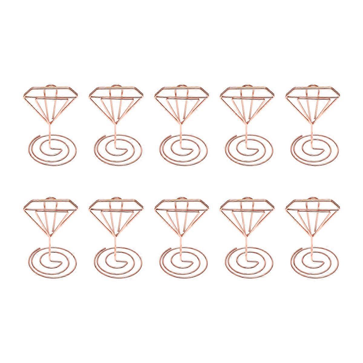 Memo Stand Diamond Shape Metal Clips for Note Clipping 60Pcs Rose Gold