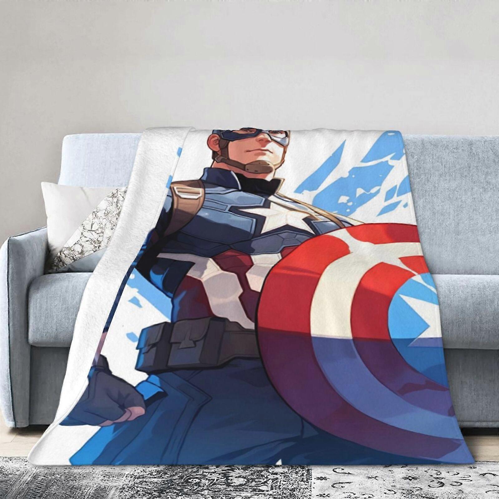 Captain America Blanket Throw Bedding Room Decor Flannel Blankets For Bed Sofa 80"X60"