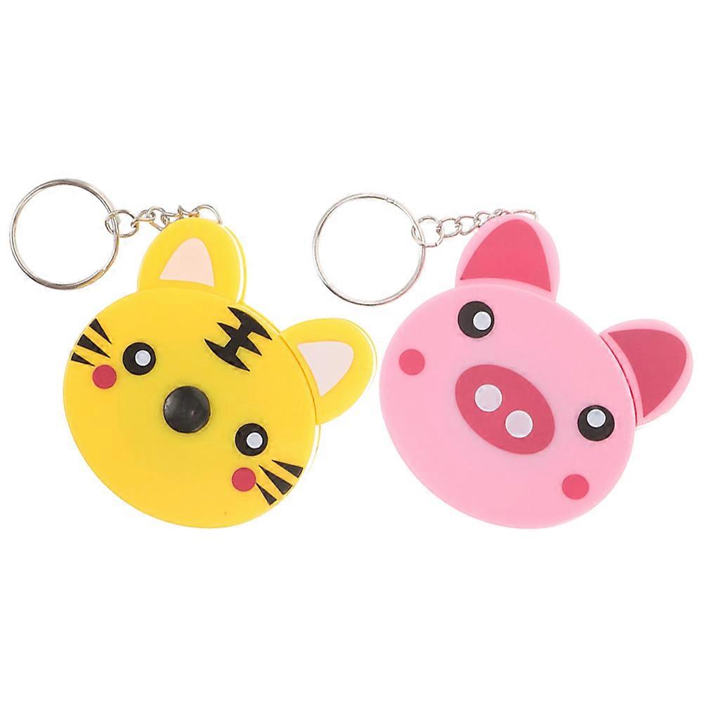 Pocket Tape Measure Retractable 2Pcs Practical Keychain Tool For Daily Use In Home Office Assorted Color With Automatic Feature