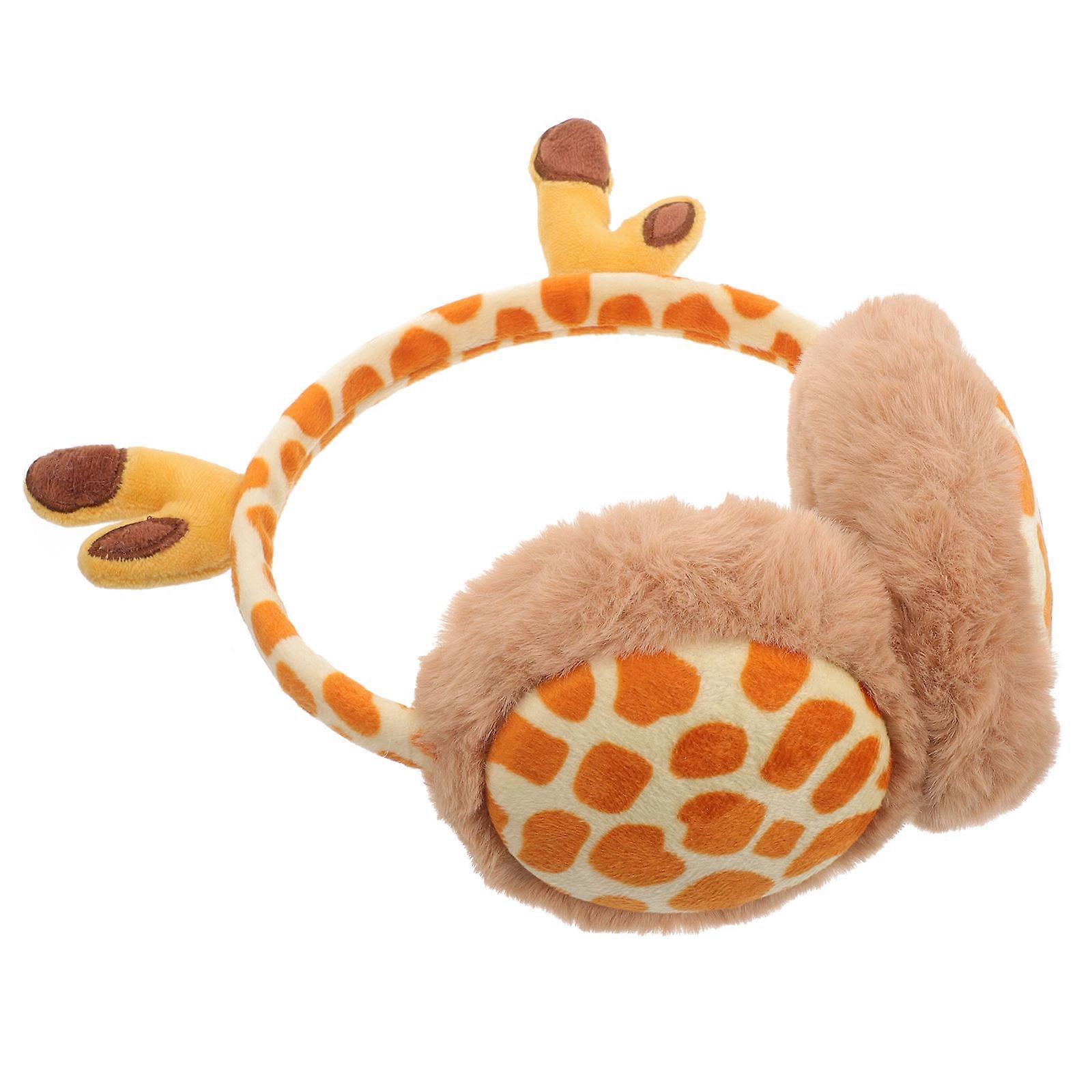 Orange Winters Cute Earmuff Headband for Protecting Use 2Pcs Plush