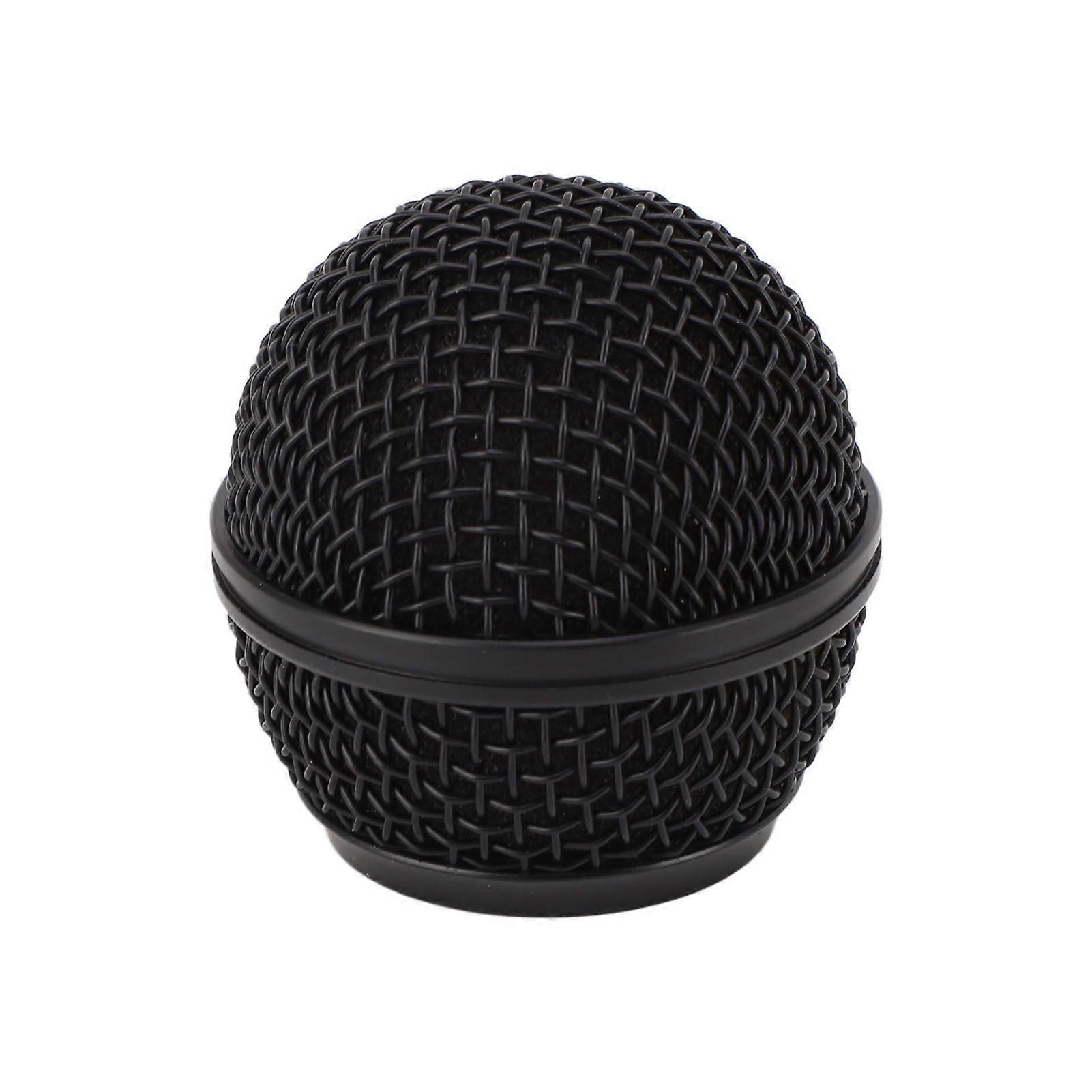 Microphone Head Replace Black Grille Ball with Inner Foam Metal Mesh Replacement Head for SM58 BETA58 SV100