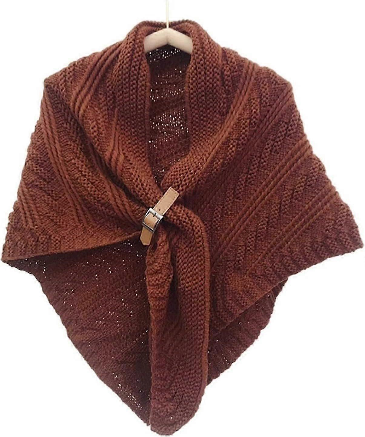 2025 Latest Model  Large Solid Color Triangle Scarf Women Winter Knitted Warm Shawl (Color: 1, Size: One Size