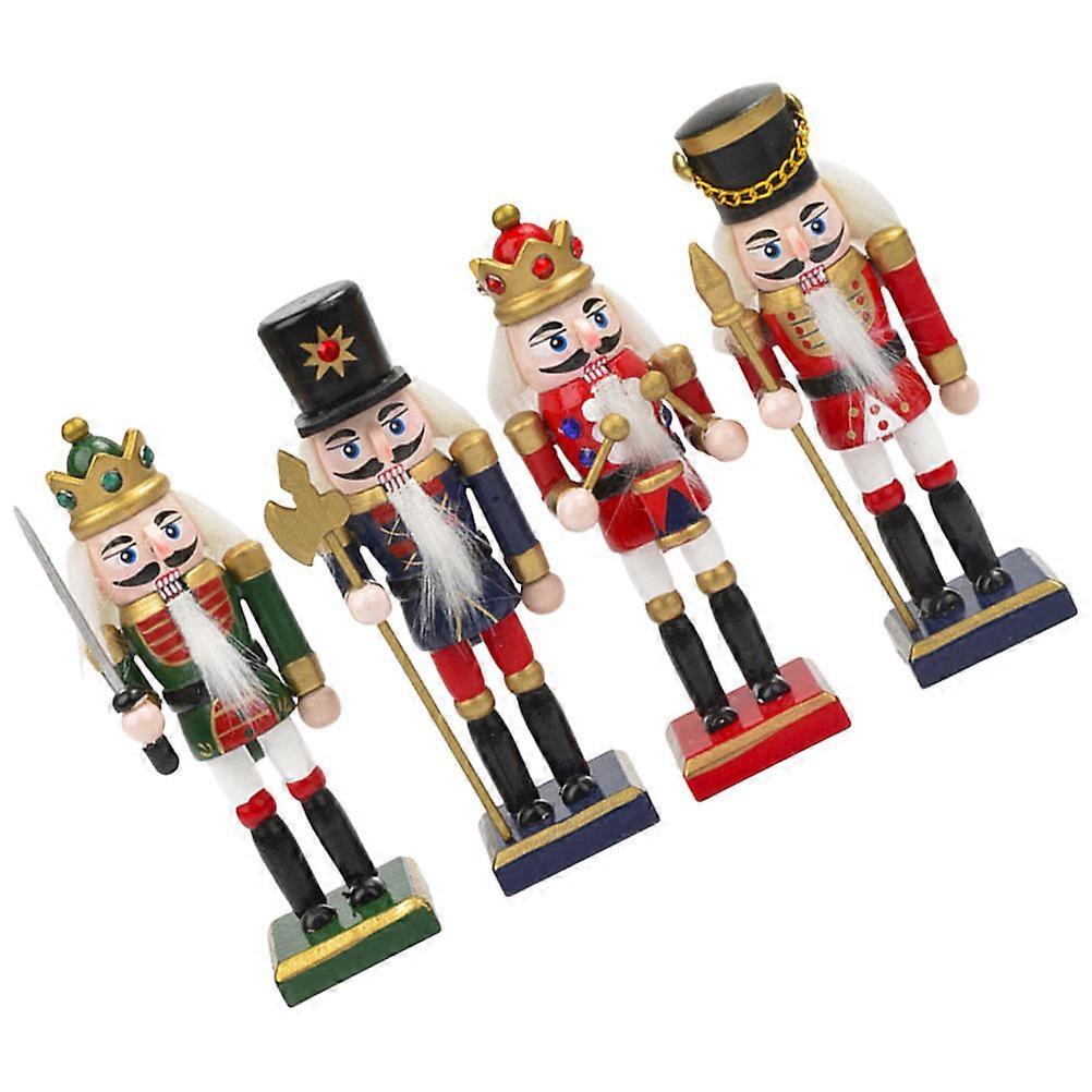 Christmas Wooden Nutcrackers for Decor 16Pcs Assorted Color Nutcracker Figures