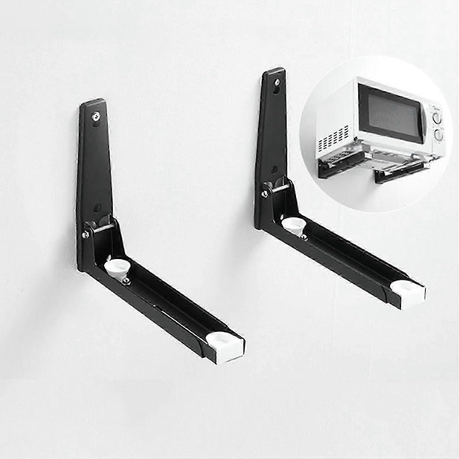 2 Set Foldable Microwave Shelf Wall Mount for Microwave Mounting Kit 8 x 8.5 Inches