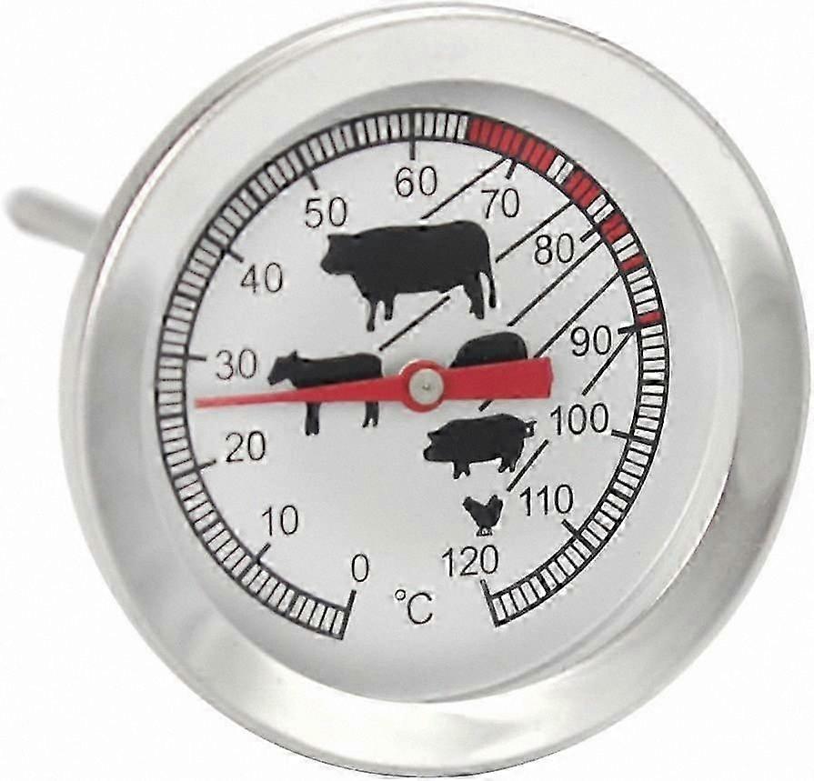 Analog Stainless Steel Meat Thermometer for Roasting and Barbecue, Temperature Range up to 120 C