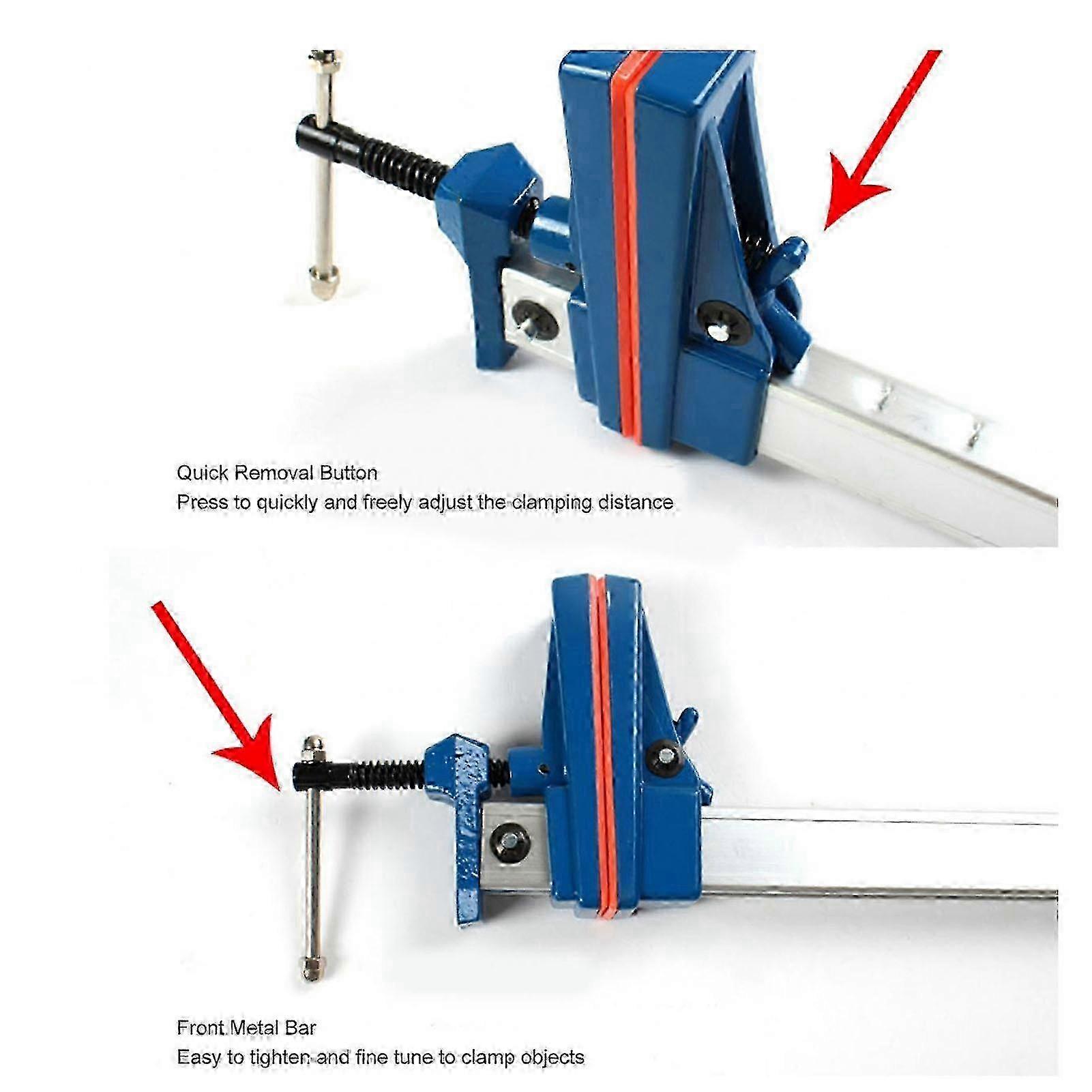 Adjustable Aluminum Bar Clamp, 155cm Quick-Release Multi-Position Woodworking