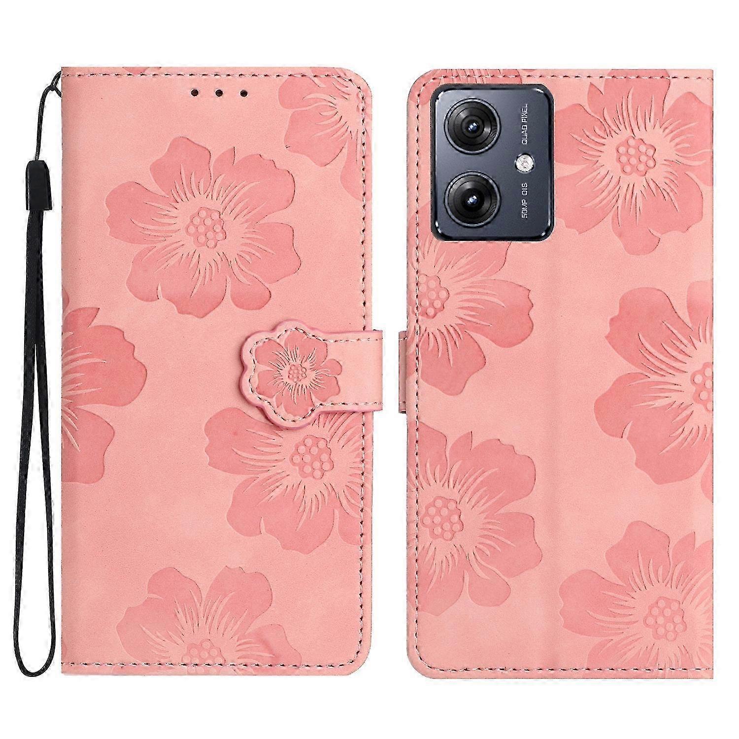 25-26 Flower Embossing Pattern Leather Phone Case