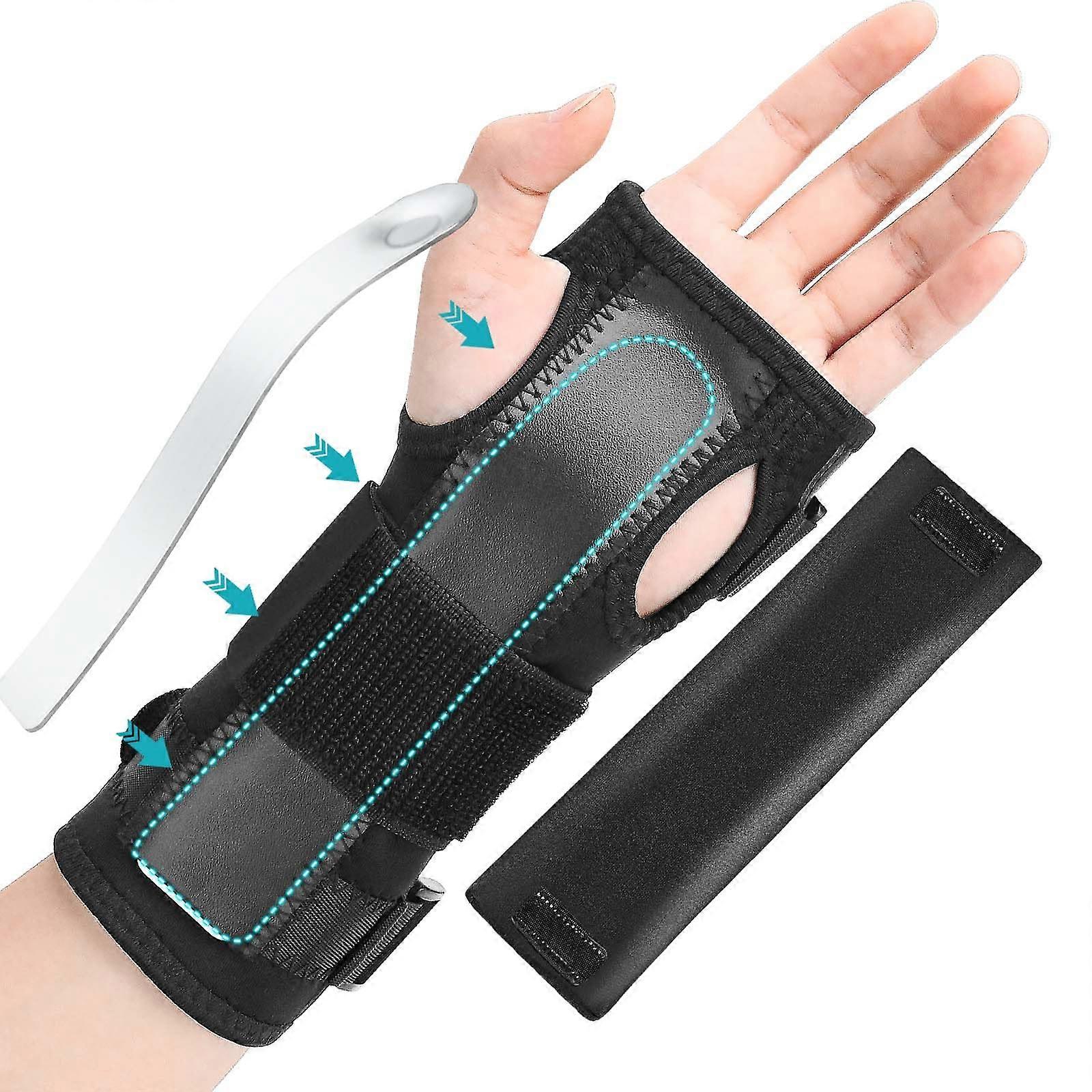 Wrist Splint with Adjustable Compression for Carpal Tunnel, Arthritis, Tendonitis and Sprain Pain Relief, Fits Right and Left Hand, Ideal for Daily Us