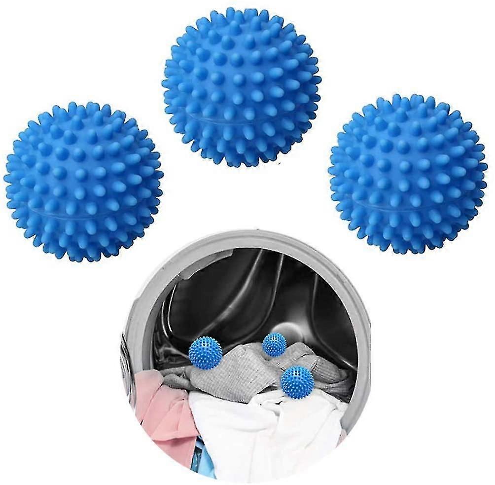كرات مجفف ملابس، 3 كرات غسيل زرقاء لمجفف الملابس، مادة جديدة غير ذائبة